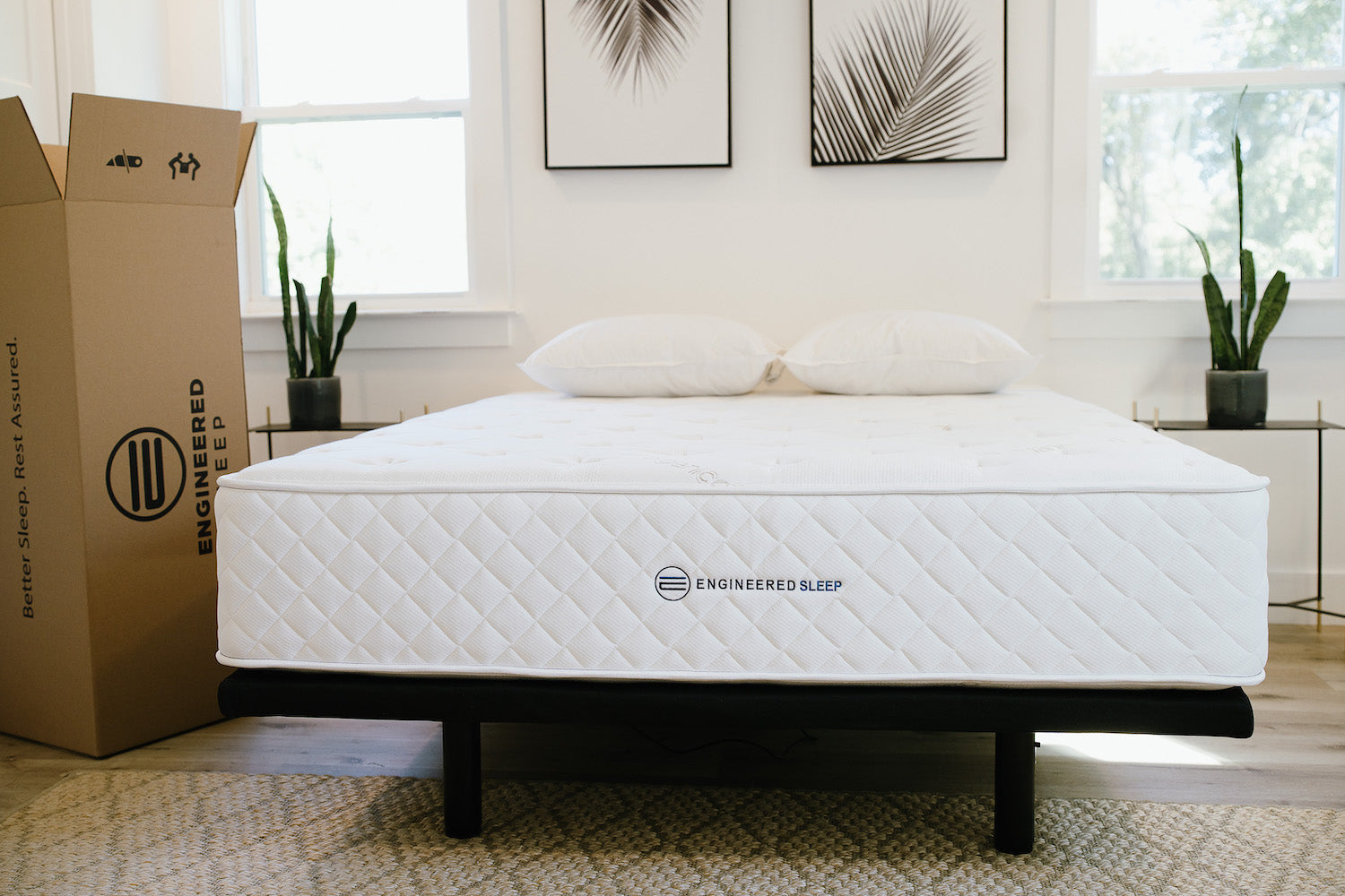 engineered sleep mattress in a bedroom