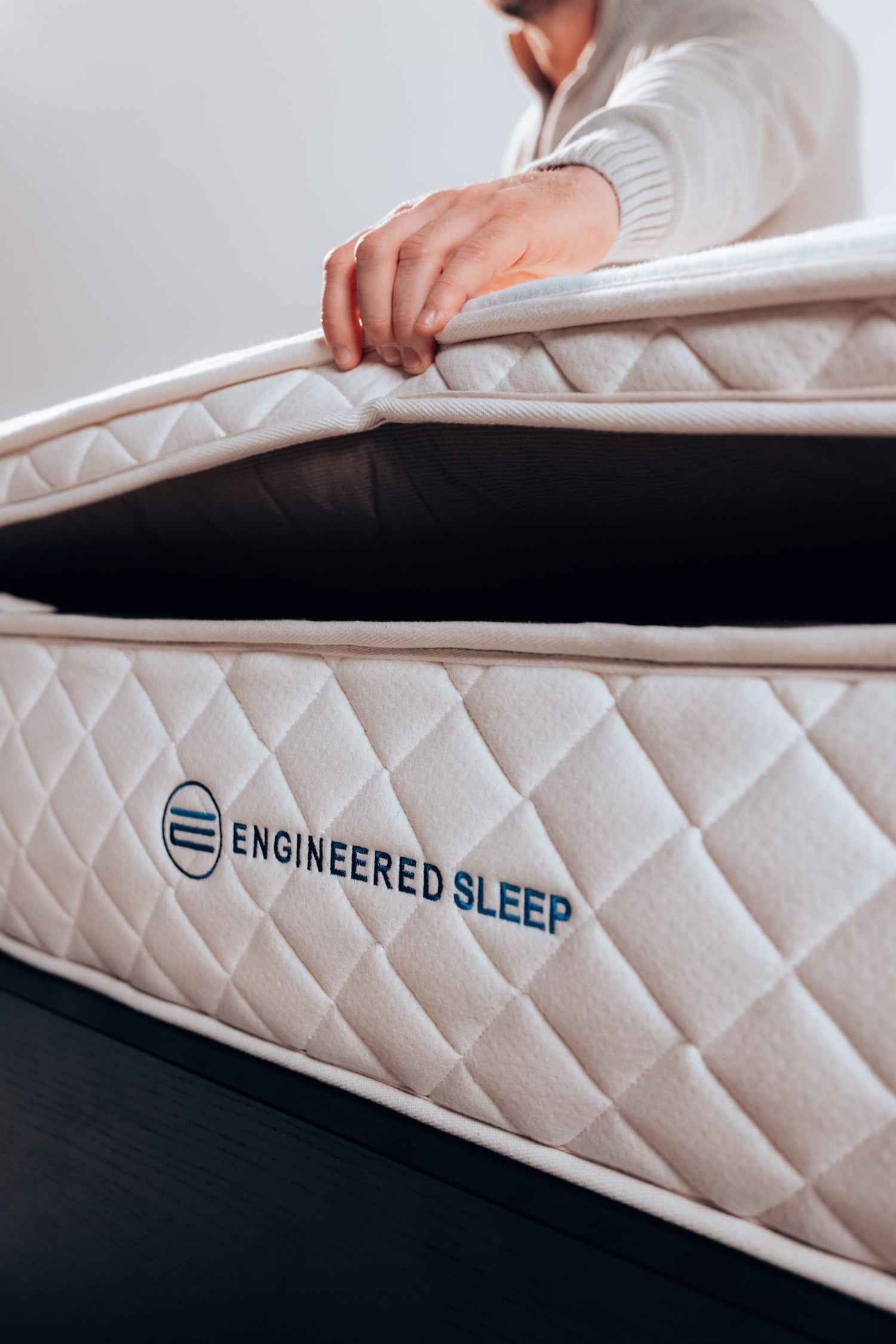 close up of the flippable duo mattress by engineered sleep