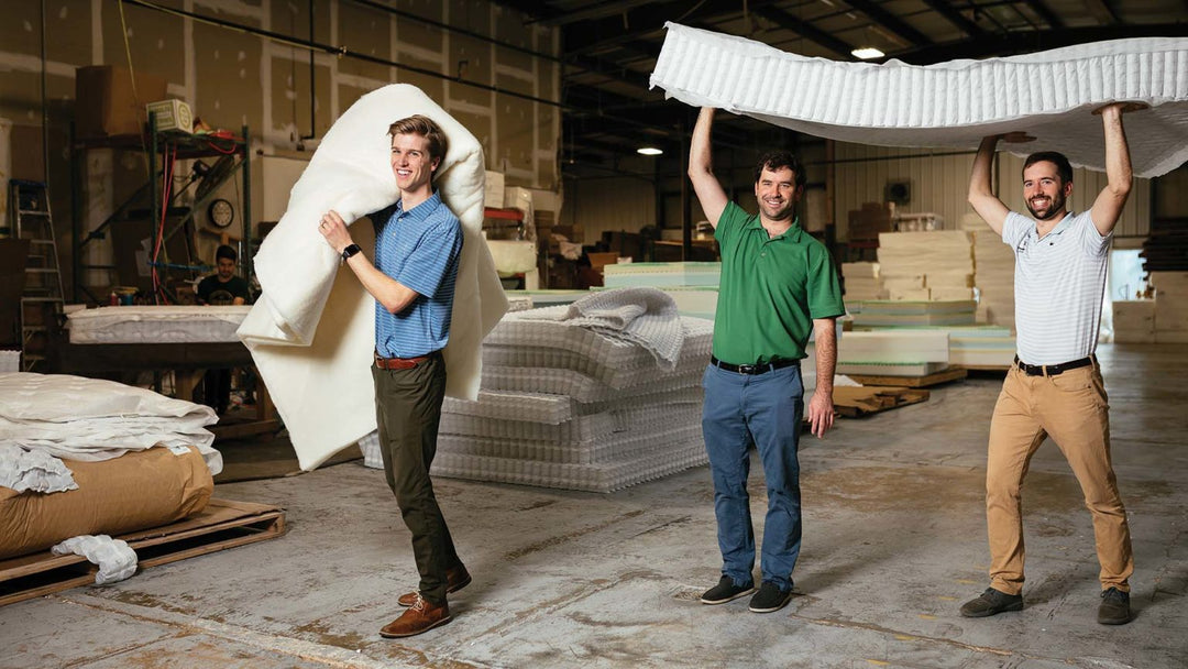 Rob Knight, Jay Orders, and Davis Orders. Four generations of making mattresses in Greenville, South Carolina.